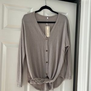 Chvity Womens Waffle Knit Tunic